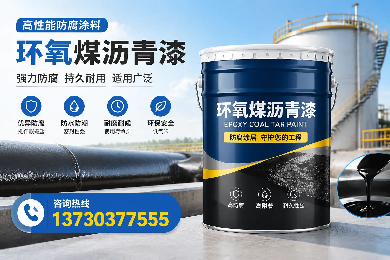 环氧煤沥青漆的耐久性分析，适合嫩江的使用场景